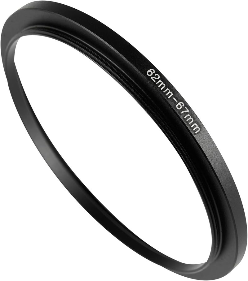 JOYTOLIN 62-67mm Metal Step-Up/Down Ring Adapter Compatible with Mirrorless Cameras DSLR Lens, UV CPL ND Filter Thread Converter, Black - Image 1